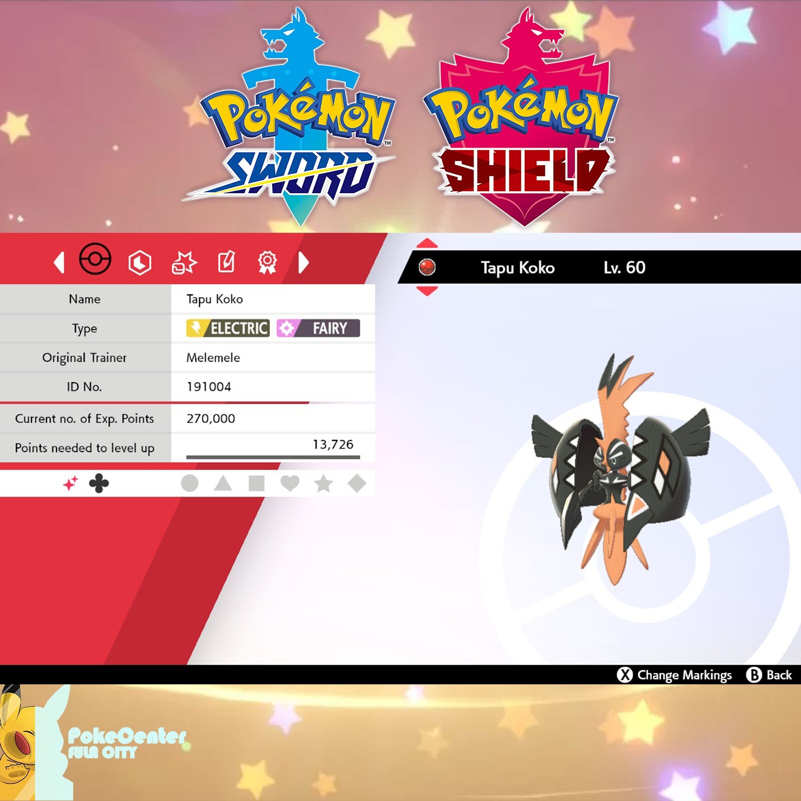 ✨ Shiny Tapu Koko 🔷Event American PGL 🔷 Pokemon Sword & Shield 🔷 UNTOUCHED