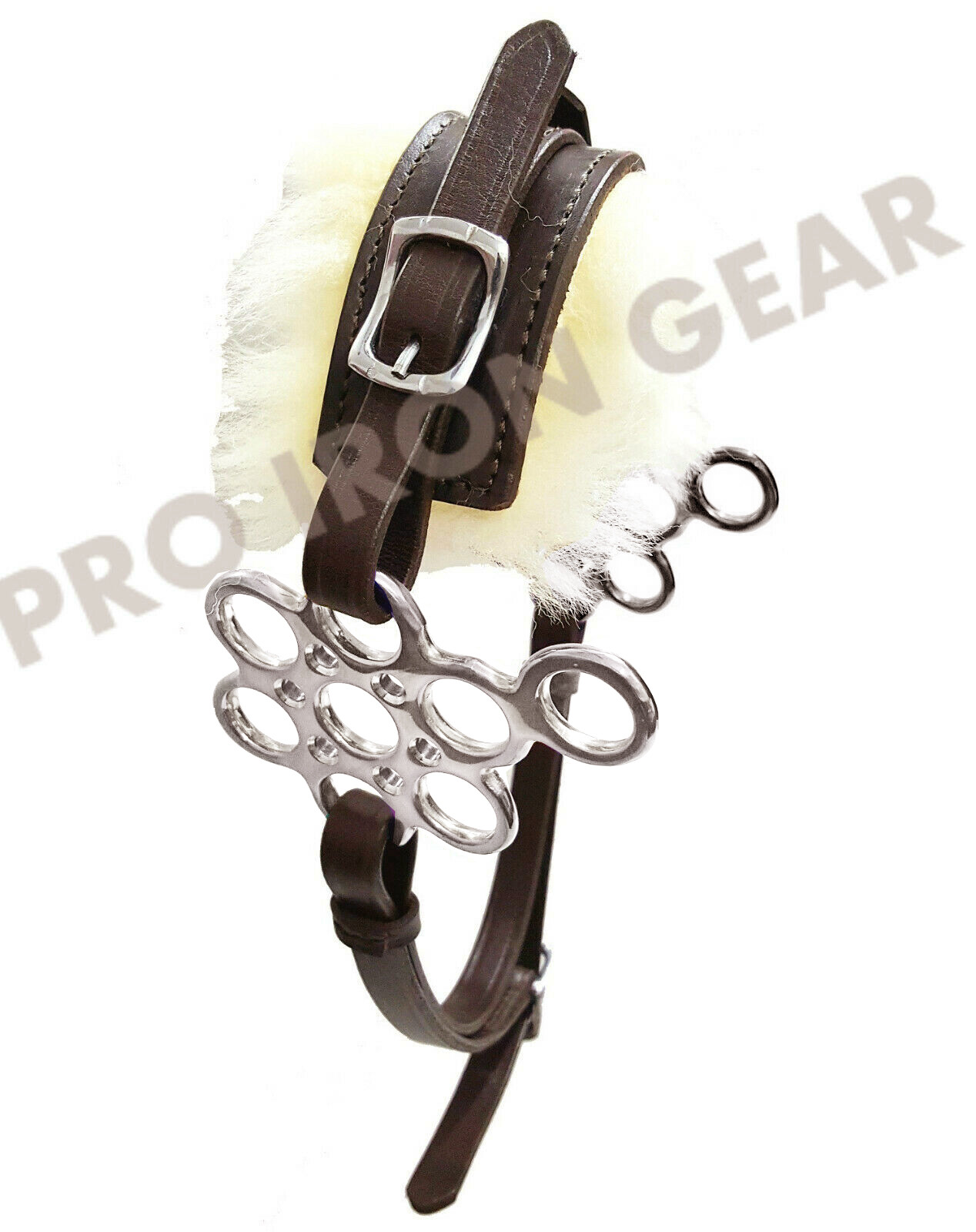 Hackamore Bitless Horse Bit English Western Adjustable Leather (BROWN)