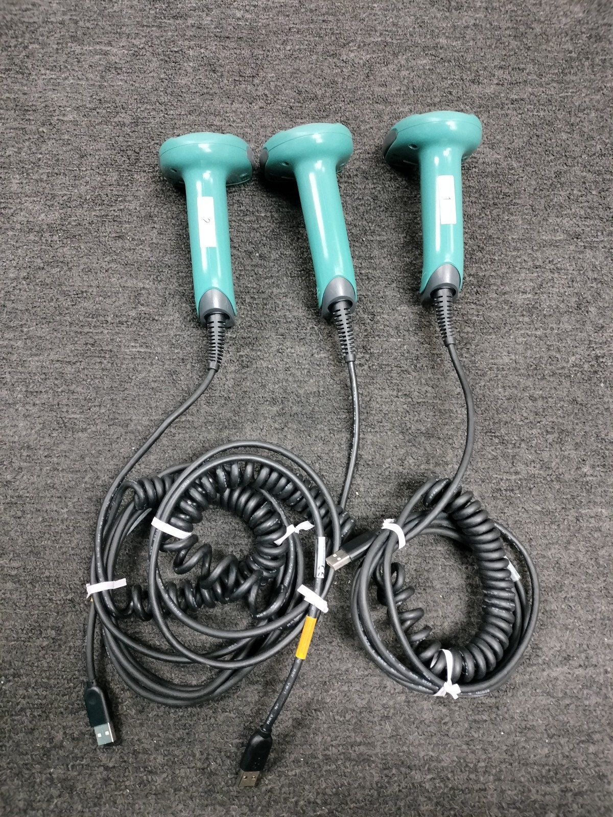 (LOT OF 3) HONEYWELL 3800G HAND HELD BARCODE SCANNER W/ USB CABLE (3800GHD24E)