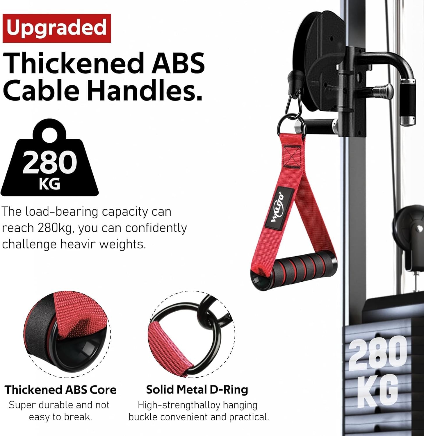 Exercise Handles, Replacement Cable Machine Attachments for Home Gym