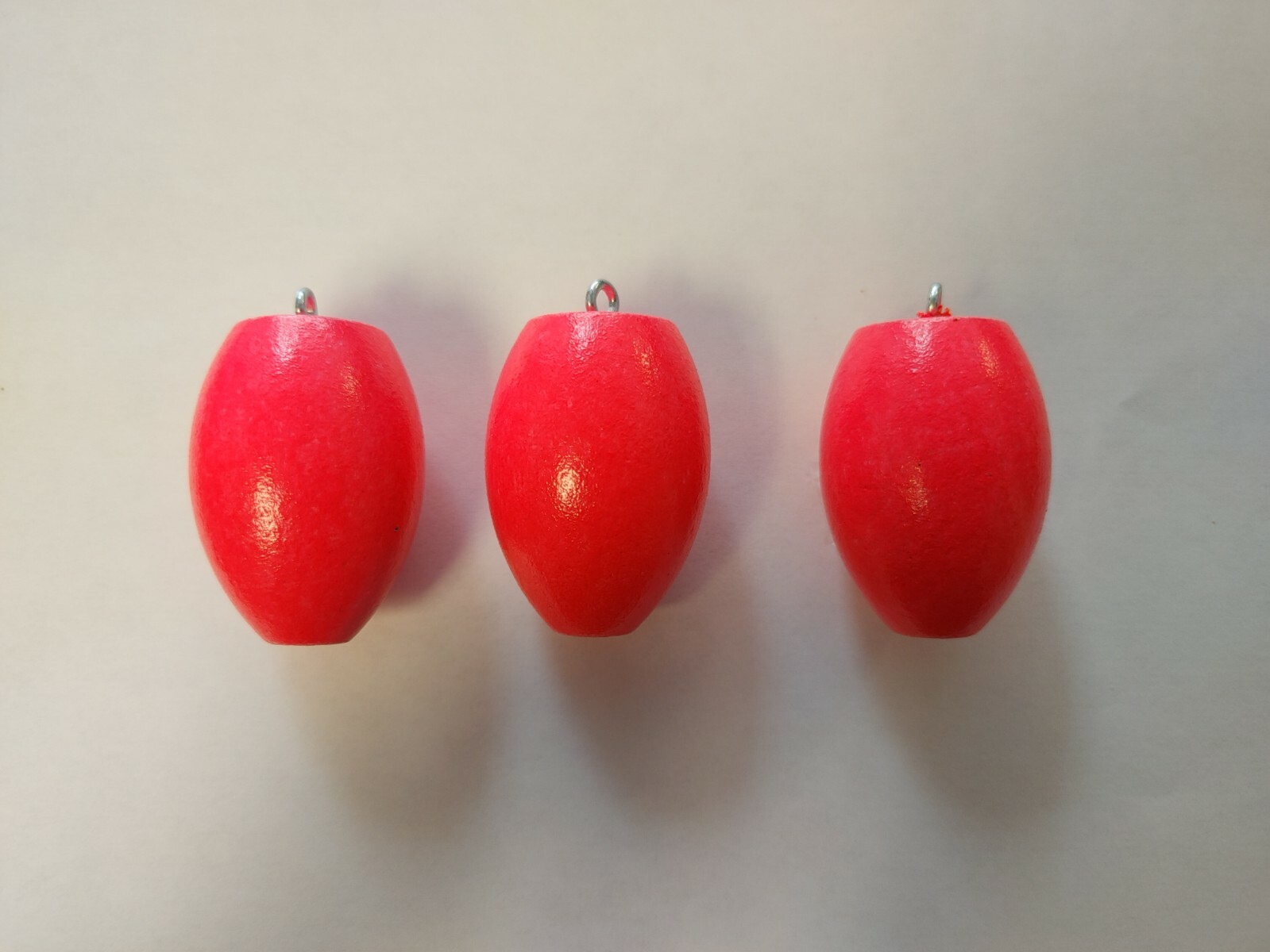 New fully assembled wooden egg bobbers medium  pink or orange
