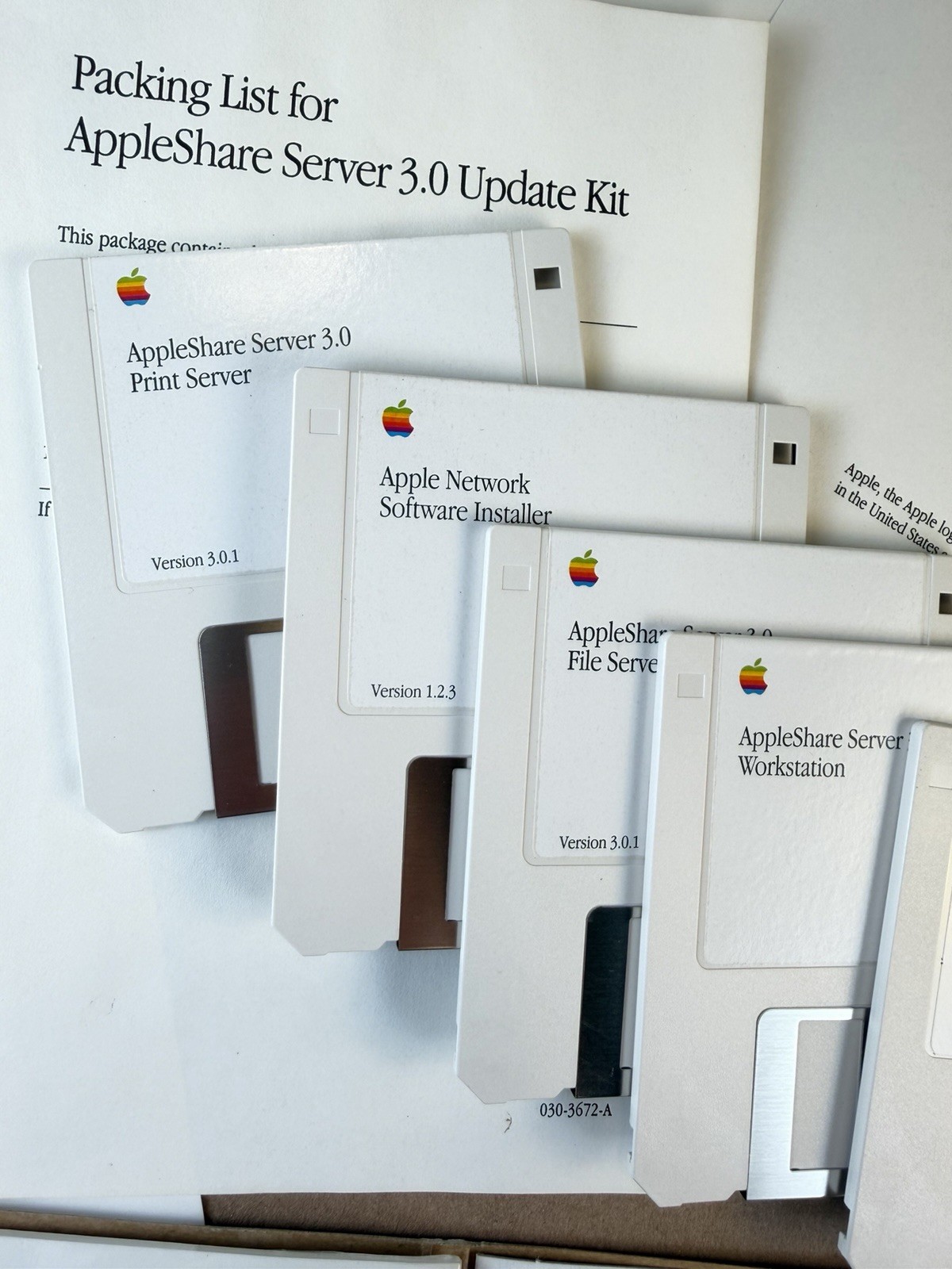 AppleShare Server 3.0 Complete Boxed Set + Update Kit Disks Manuals Macintosh