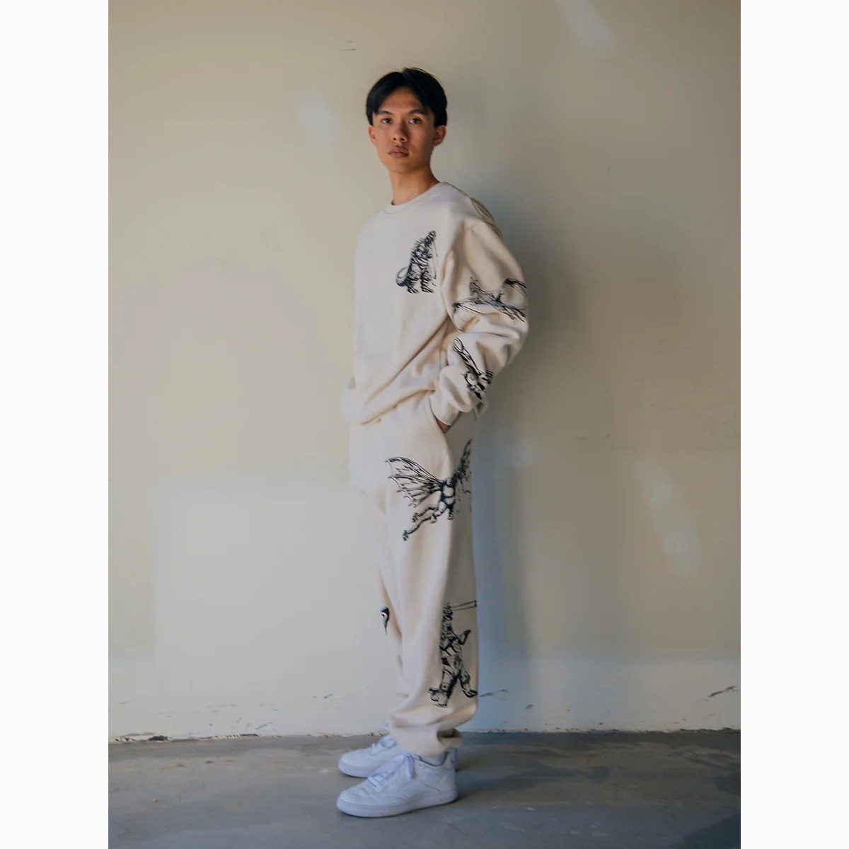 Godzilla Kaiju Print Sweatpants Designed by Toho, Small