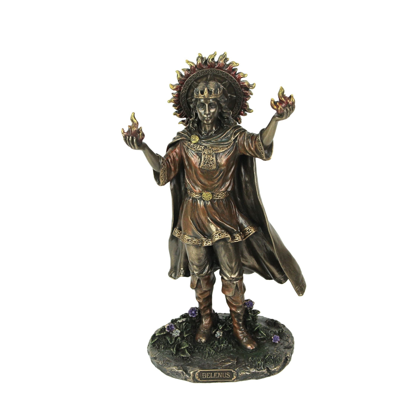 Veronese Design 9 1/4 Inch Belenus Celtic Sun God Cold Cast Resin Antique Bro...