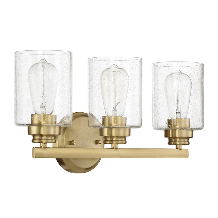 Craftmade Bolden 3 Light Vanity, Satin Brass/Seeded - 50503-SB