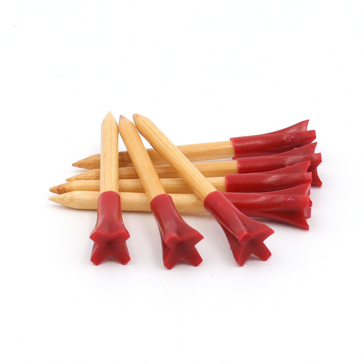 1000 Golf Tees 2.75 Inch Bamboo/Red Golf Tees