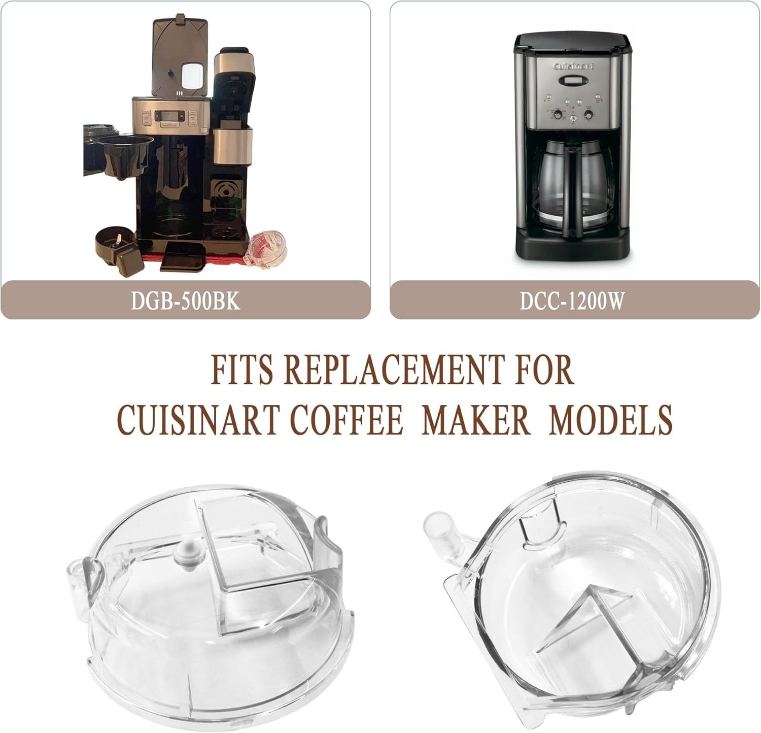 Replacement for Cuisinart Coffee Maker Clear Replacement Grinder Assembly Lid D