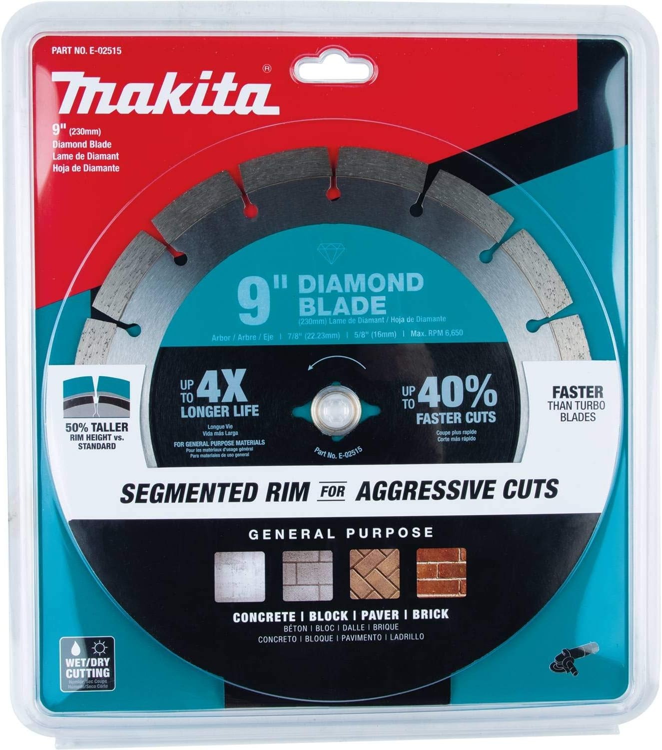Makita E-02515 9" Diamond Blade, Segmented, General Purpose