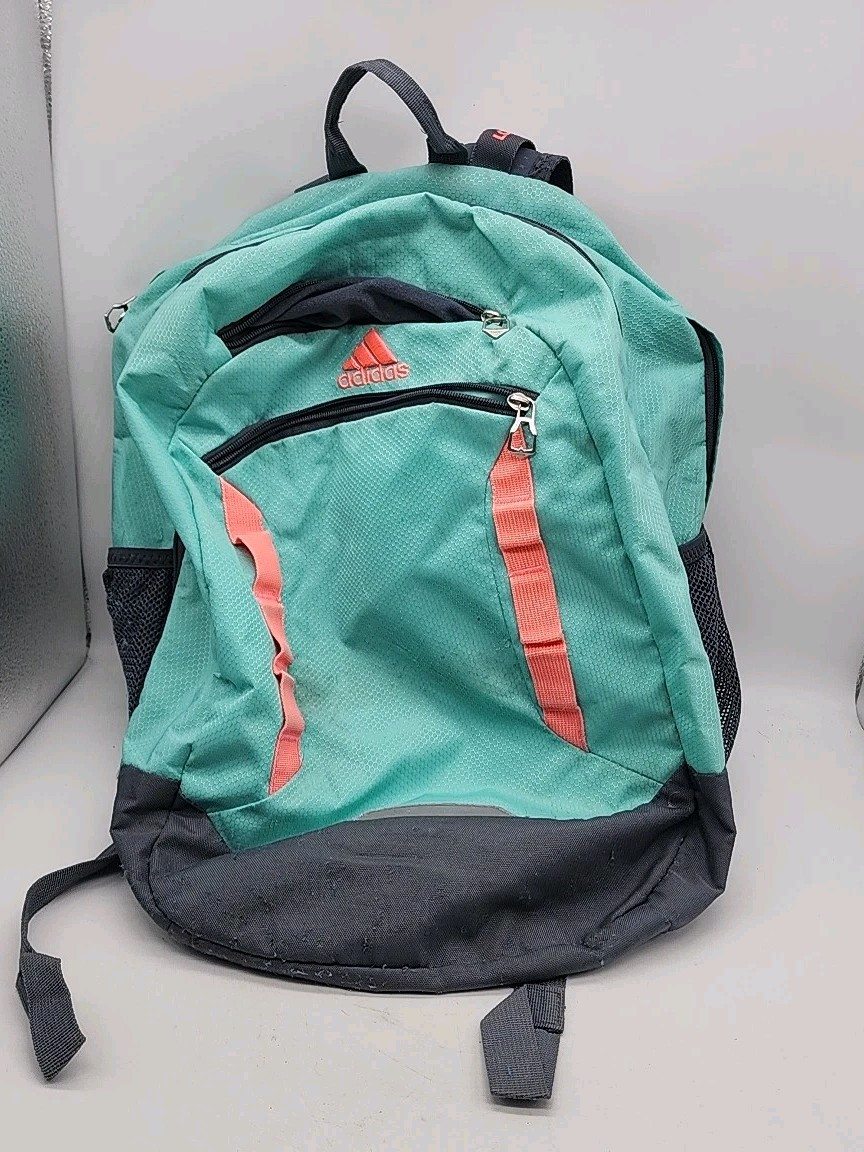 Adidas Large Women Teal & Coral Backpack Multiple Compartments