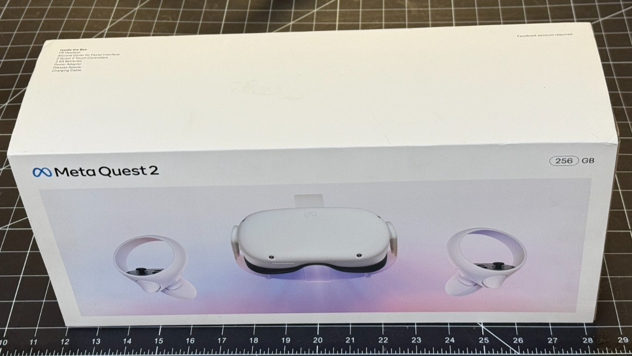 256GB MINT Boxed Meta Quest 2 VR Headset - MINT Condition w Controllers + Extras