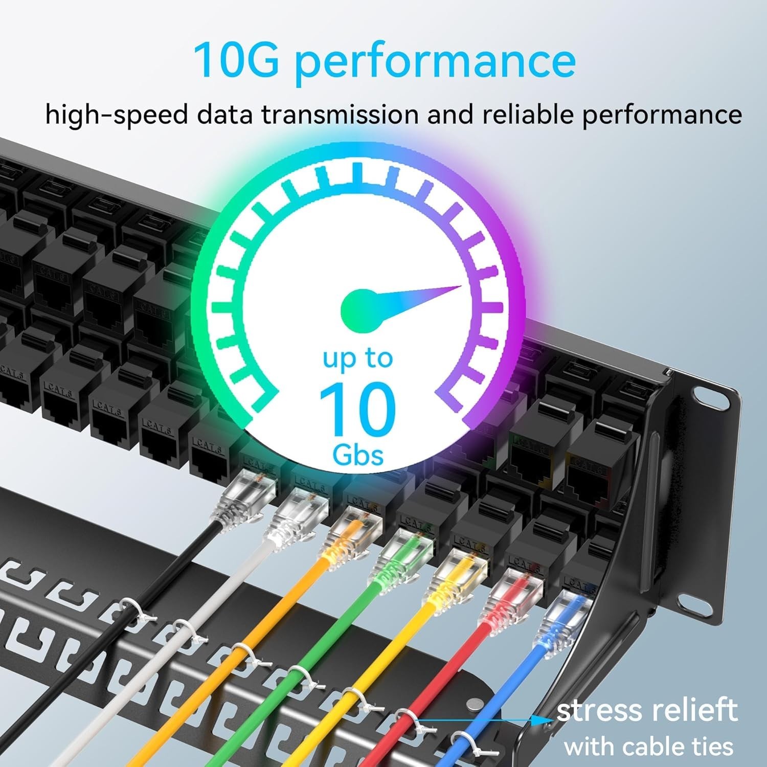 Patch Panel 48 Port Cat6 with Coupler Keystone, Cat6 Network Patch Panel 10G