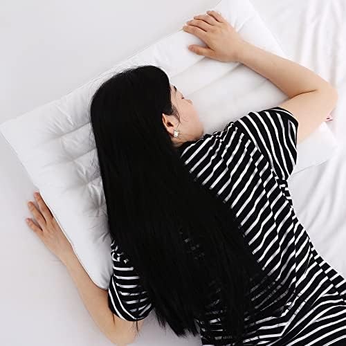 Ultra Thin Flat Pillow for Sleeping, Thin Pillow for Back Sleeper, Supportive St