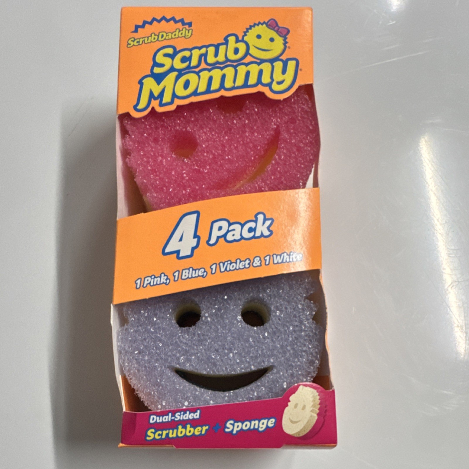 Scrub Daddy Scrub Mommy Dual-Sided Sponge 4 Pack ResoFoam FlexTexture Multicolor