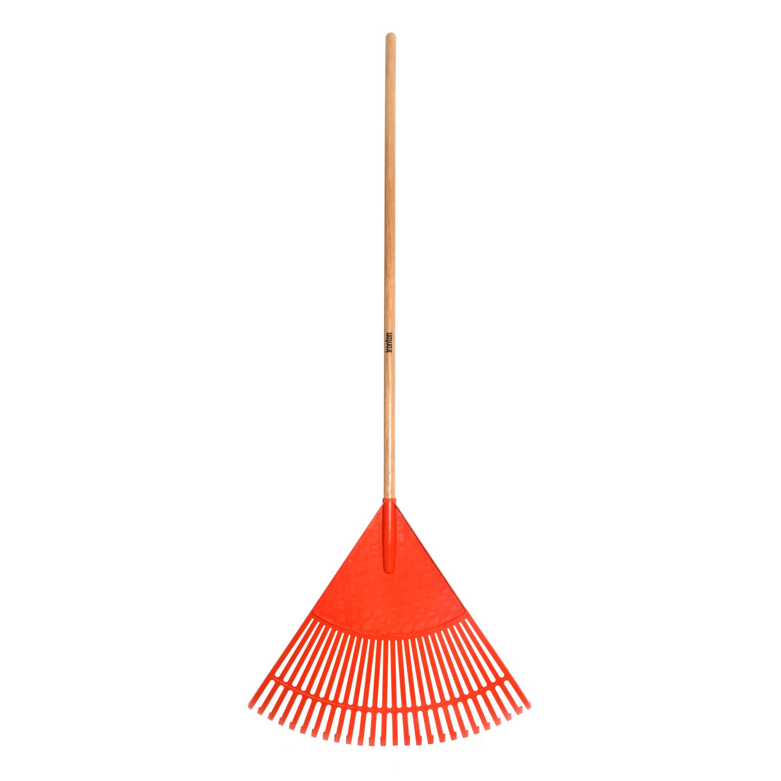 Ironton Poly Leaf Rake, 24.8in.W Head, 45in.L Wood Handle