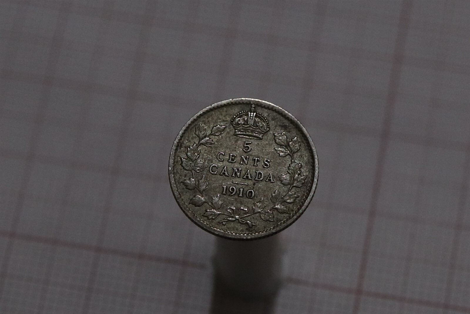 🧭 🇨🇦 CANADA 5 CENTS 1910 SILVER POINTED LEAVES B78 J21