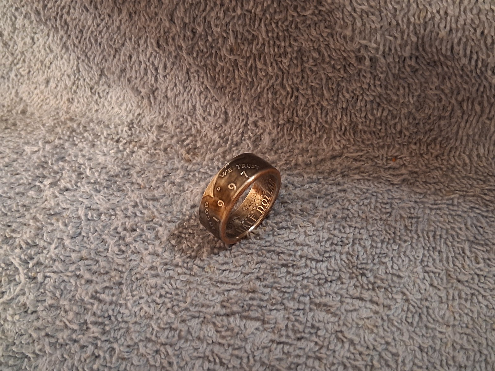 1997 Kennedy Half Dollars  size 11  coin ring  handmade mixed metals (A)