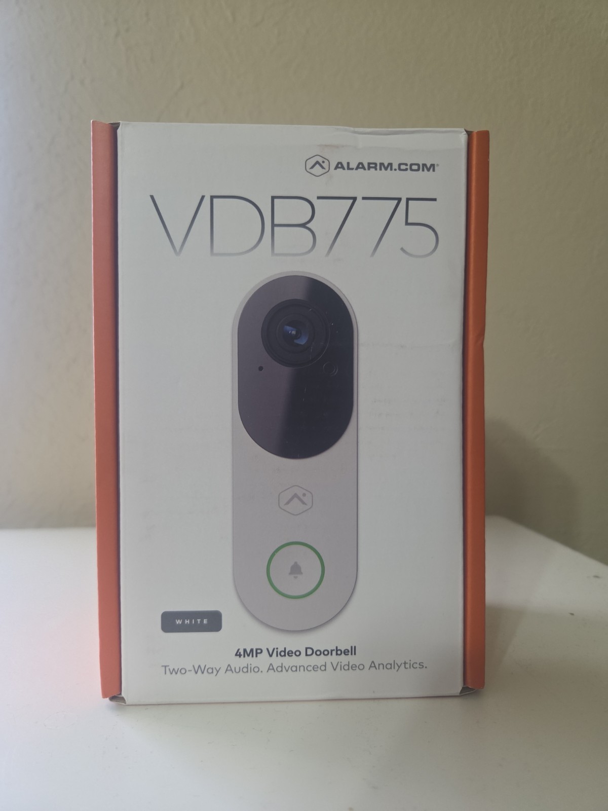 Alarm.com ADC-VDB775 4MP Wired Video Doorbell Camera White Brand New