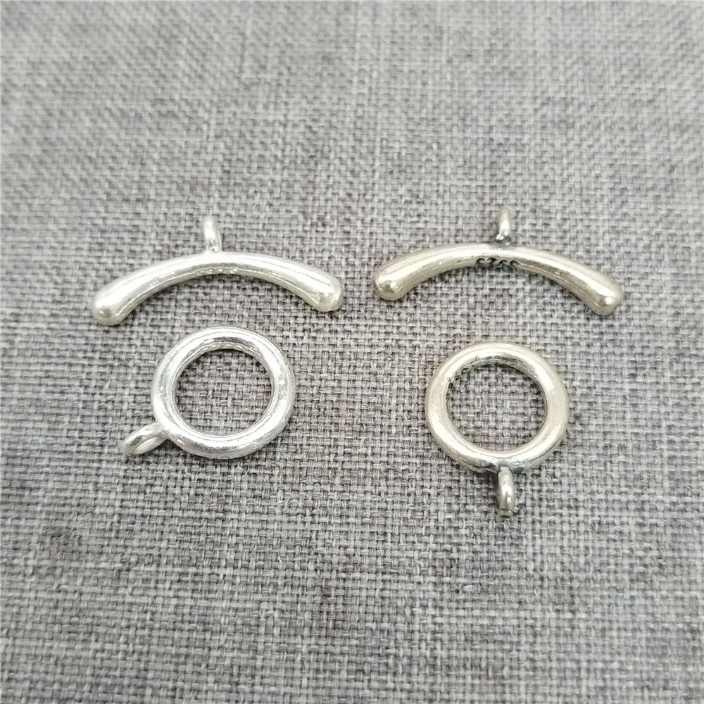 Sterling Silver Seahorse Circle Toggle Clasps for Bracelet Necklace