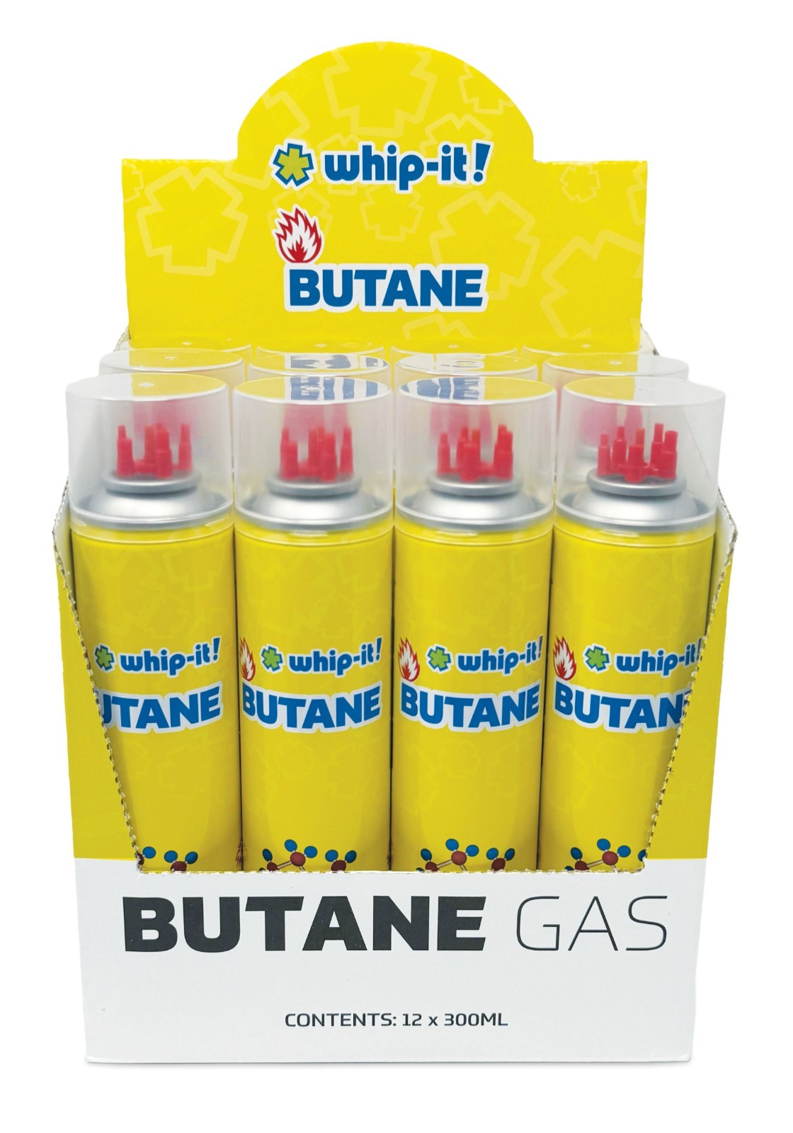 Whip It Butane 300ml - 12 pack butane refill fuel universal tips