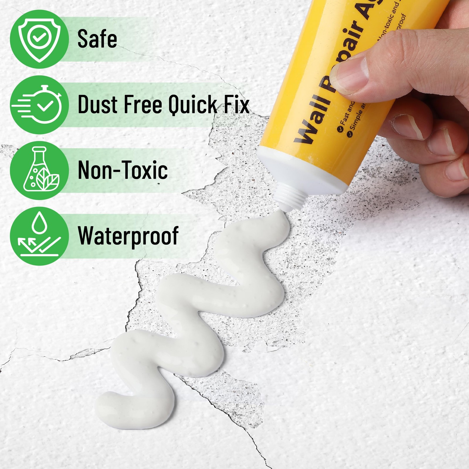 Bates- Drywall Repair Kit, Wall Spackle Paste(120g), Clear