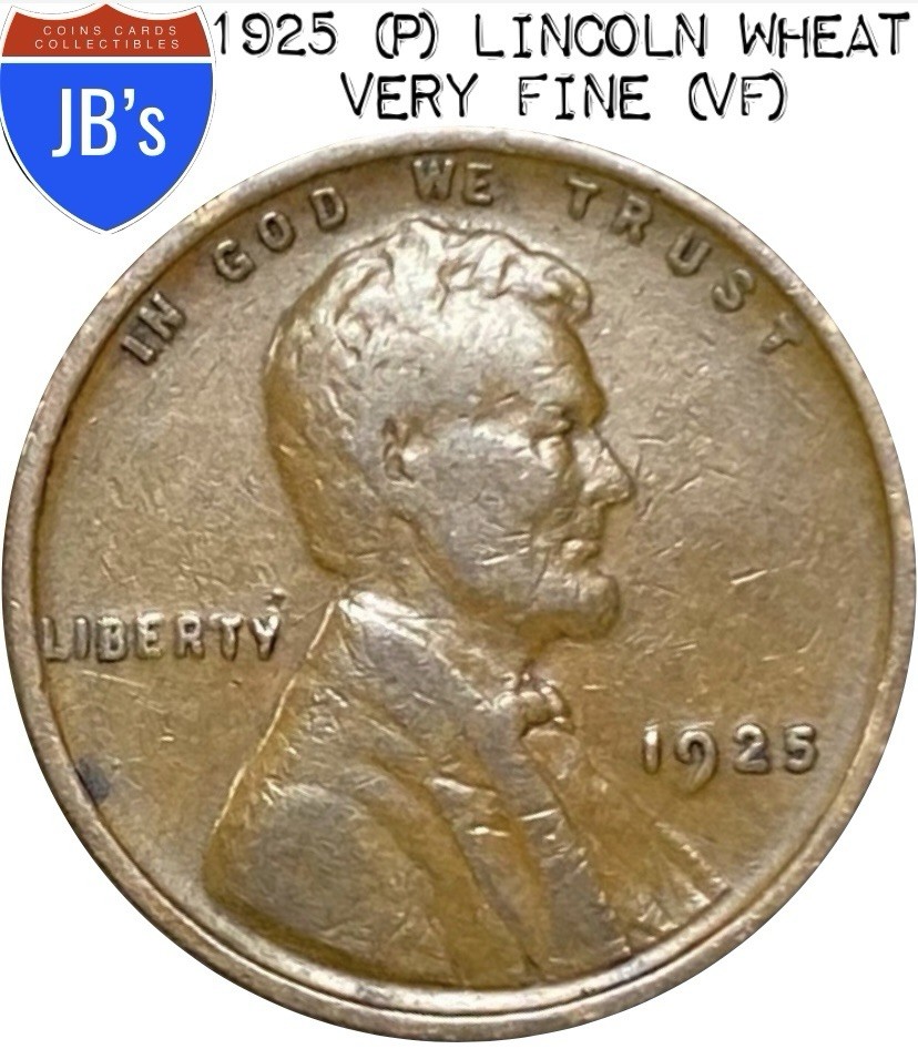 1925 (P) Lincoln Wheat Cent Penny 1c - VERY FINE (VF)