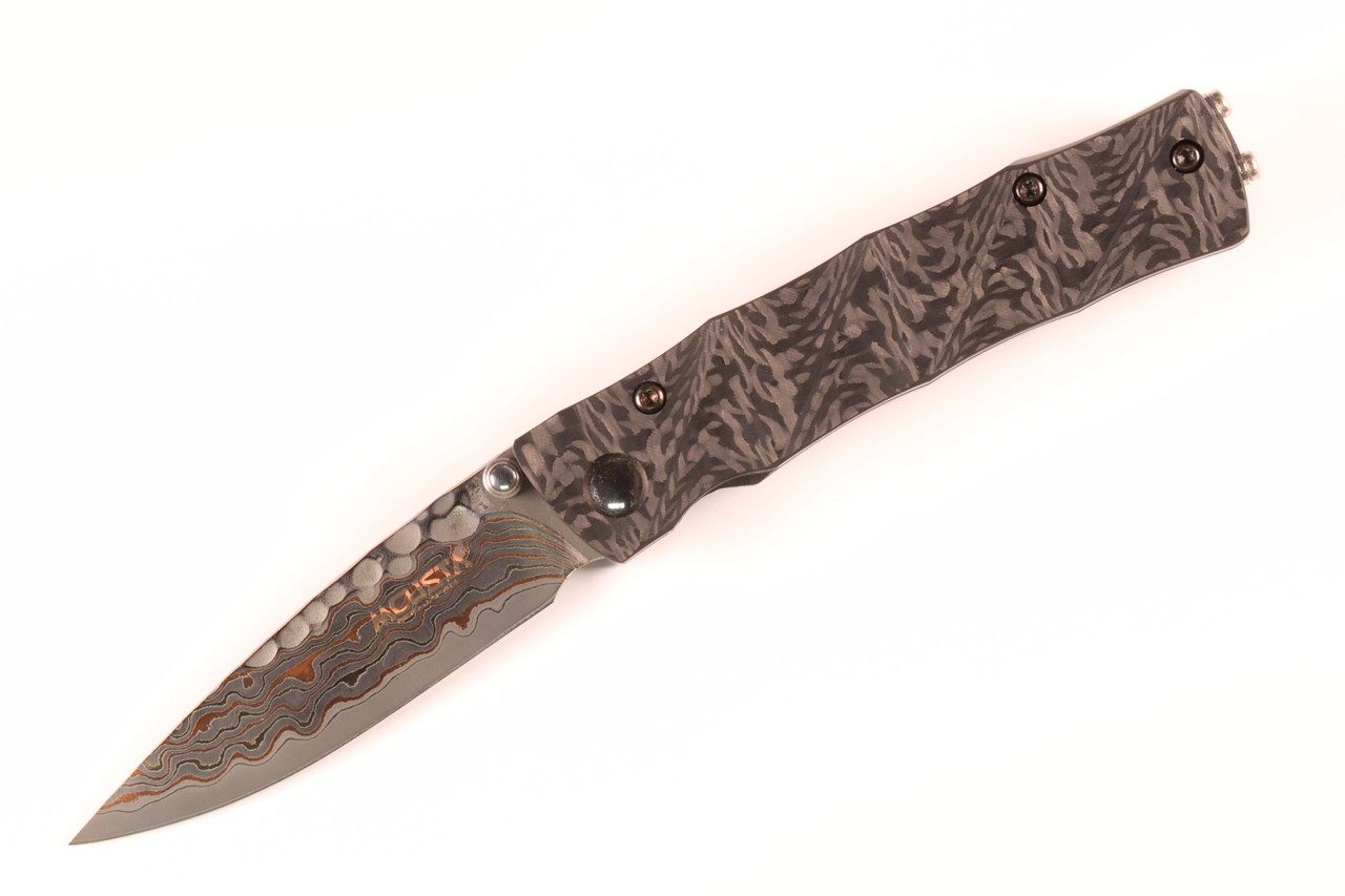 Mcusta Seki Japan MC-33 25th Anniversary Bamboo Black CF Folding Pocket Knife