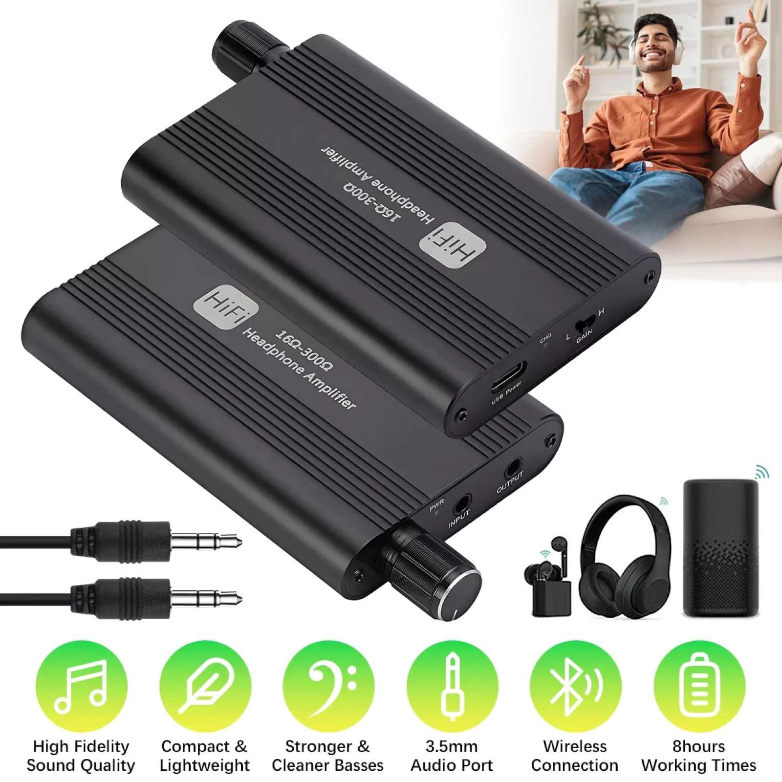 HIFI Headphone Amplifier Stereo Earphone Audio AMP For mp3/mp4, for iPhone