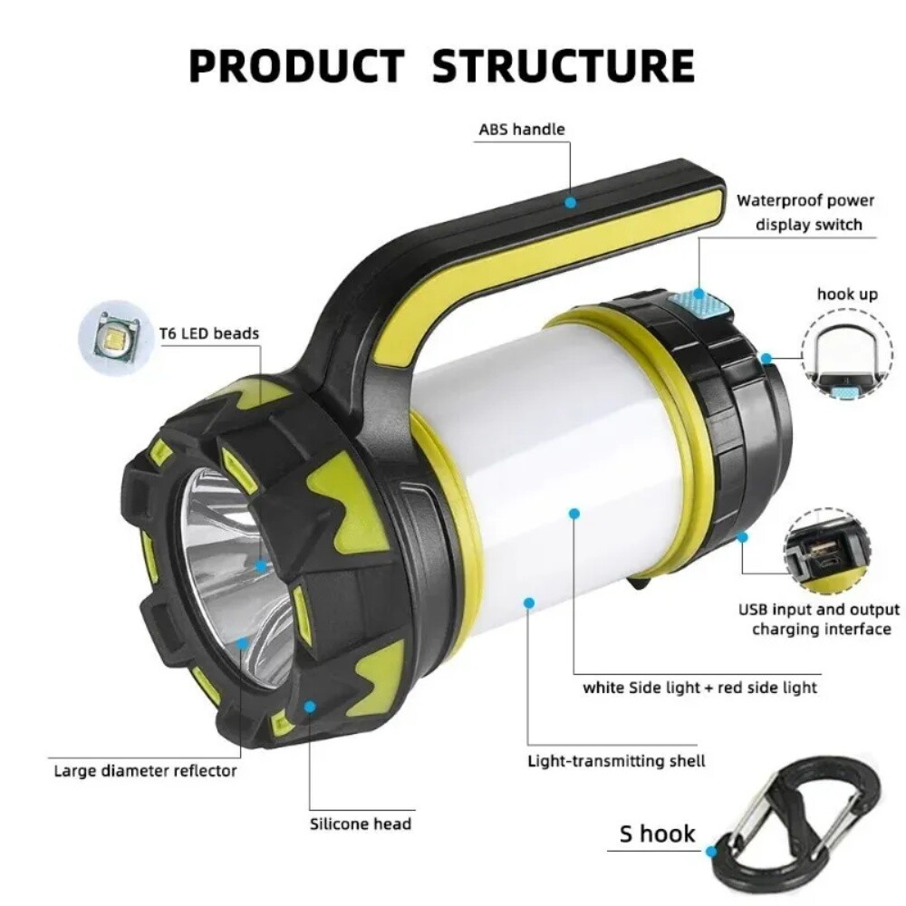 LED Camping USB Lantern Rechargeable Camping Tent Light Lamp Flashlight Portable