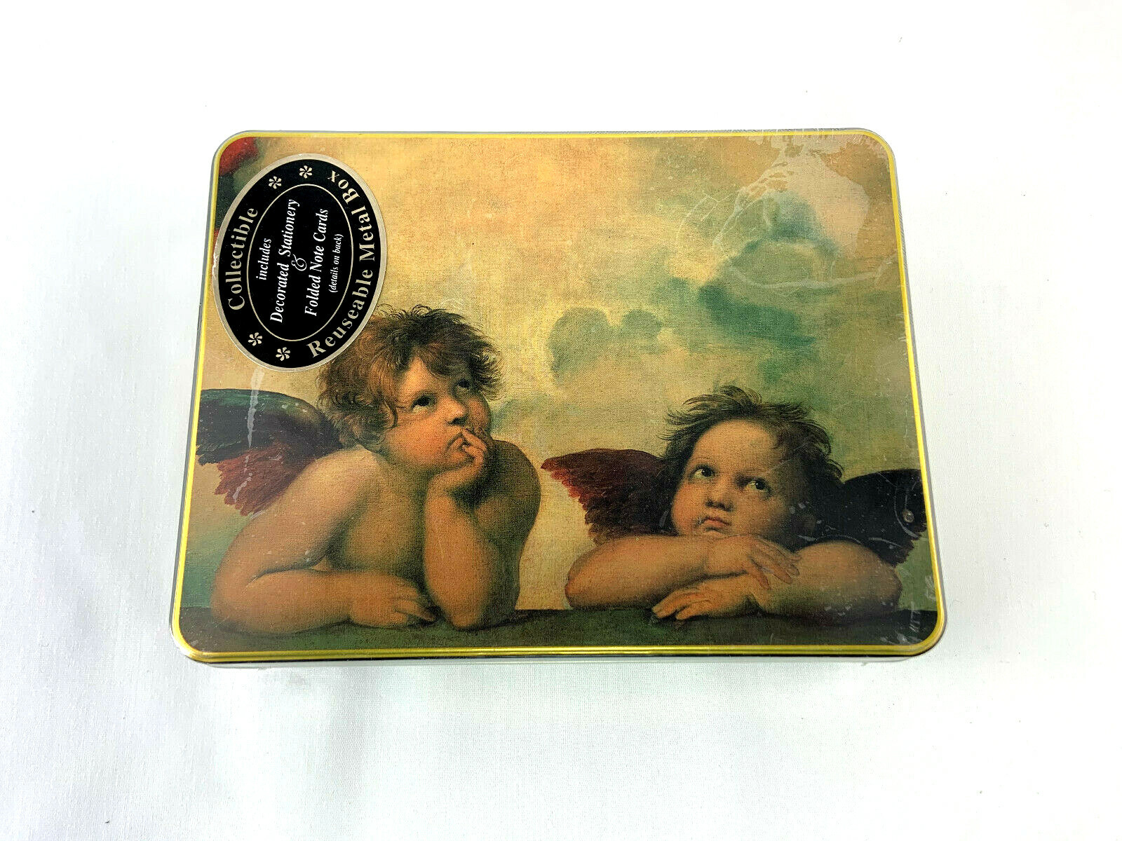 Raphael's Angels Decorated Stationery Metal Tin Collectable (SEALED)