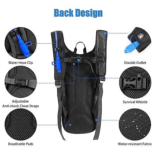 Zavothy Hydration Backpack with 2L Hydration Bladder Water Backpack for Hiking