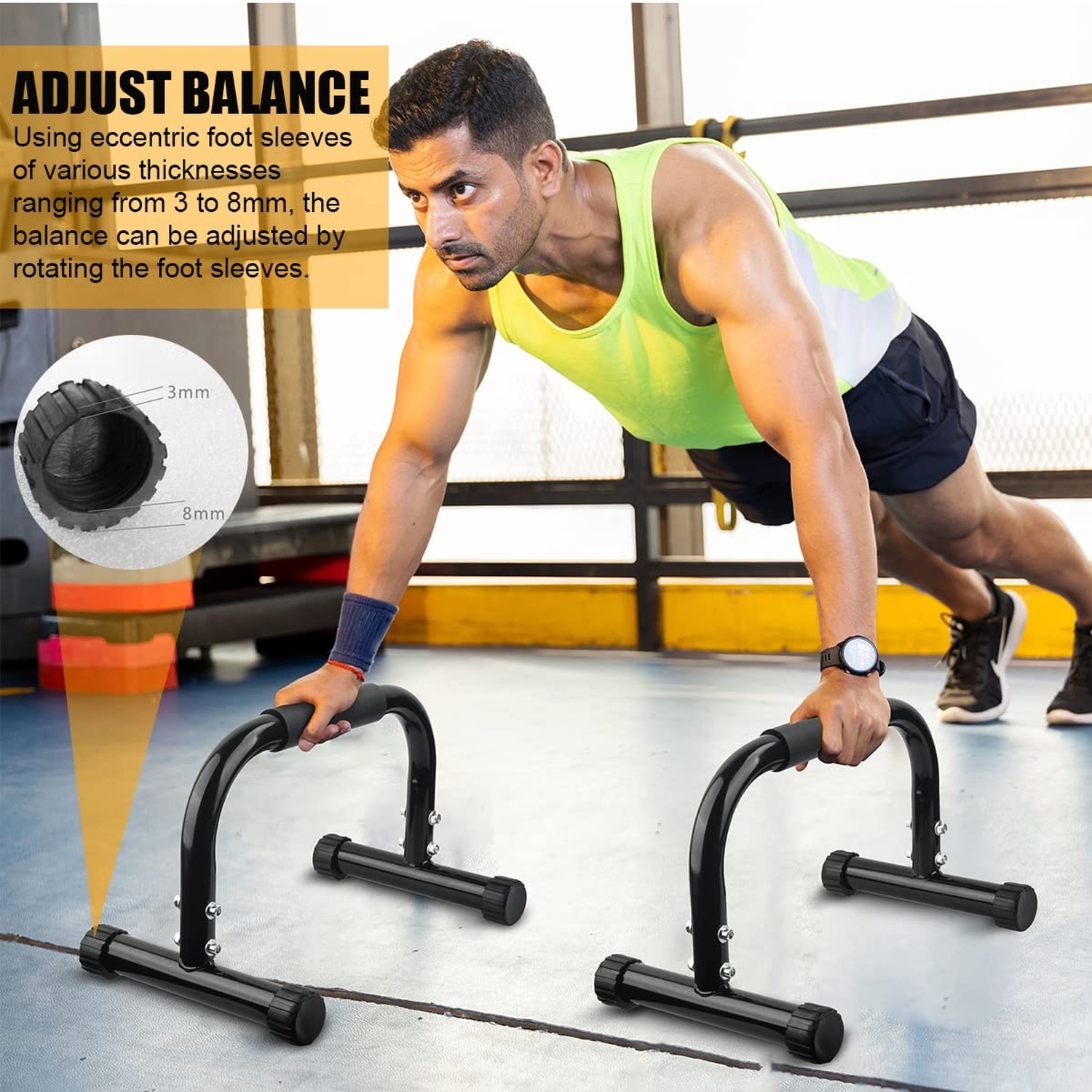 AmazeFan Parallettes Bars, Push Up Bars Strength Training For Handstands, Ful...