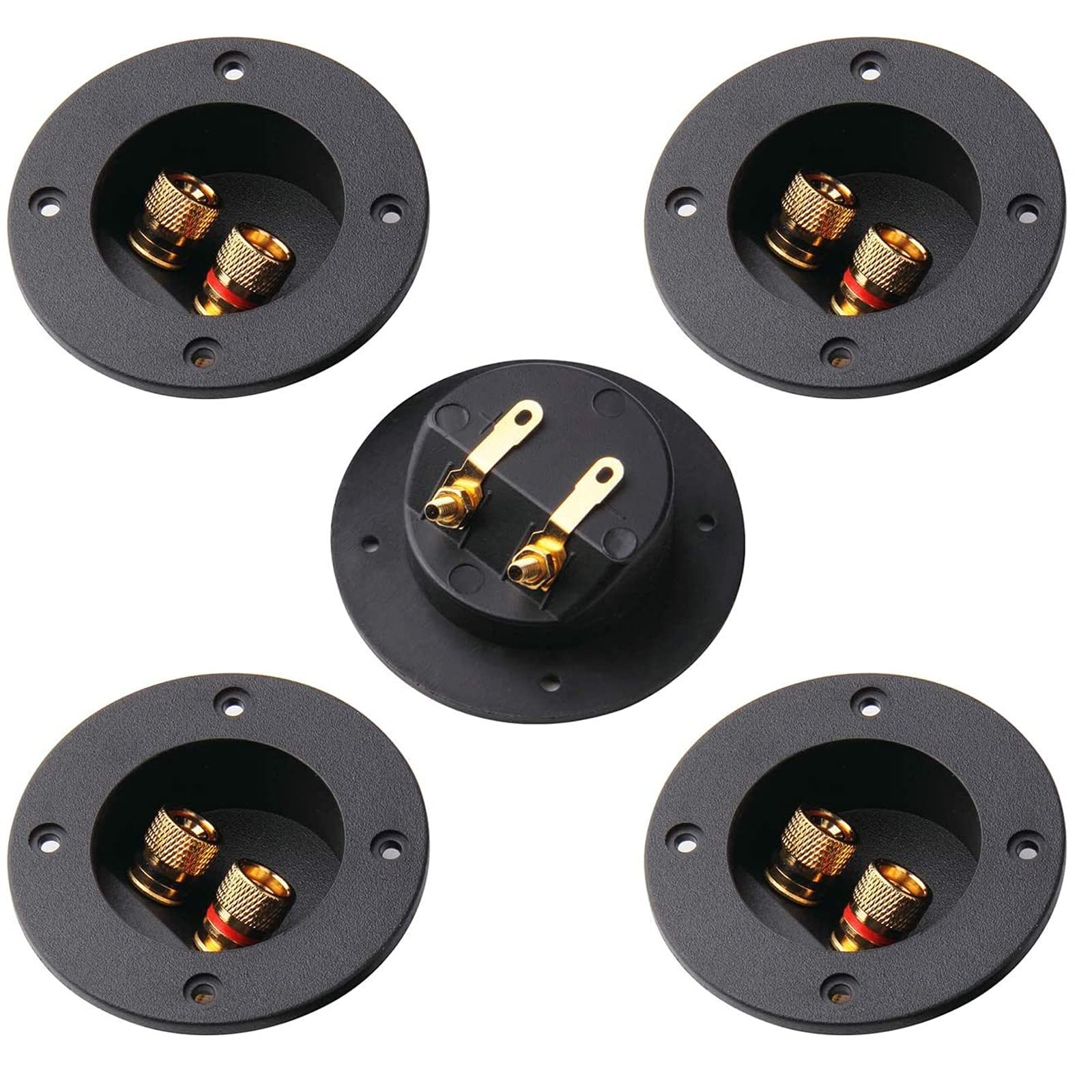 Arroyner 5Pcs 3-Inch Speaker Box Terminal Cup DIY 2-Way Speaker Box Terminal Bin