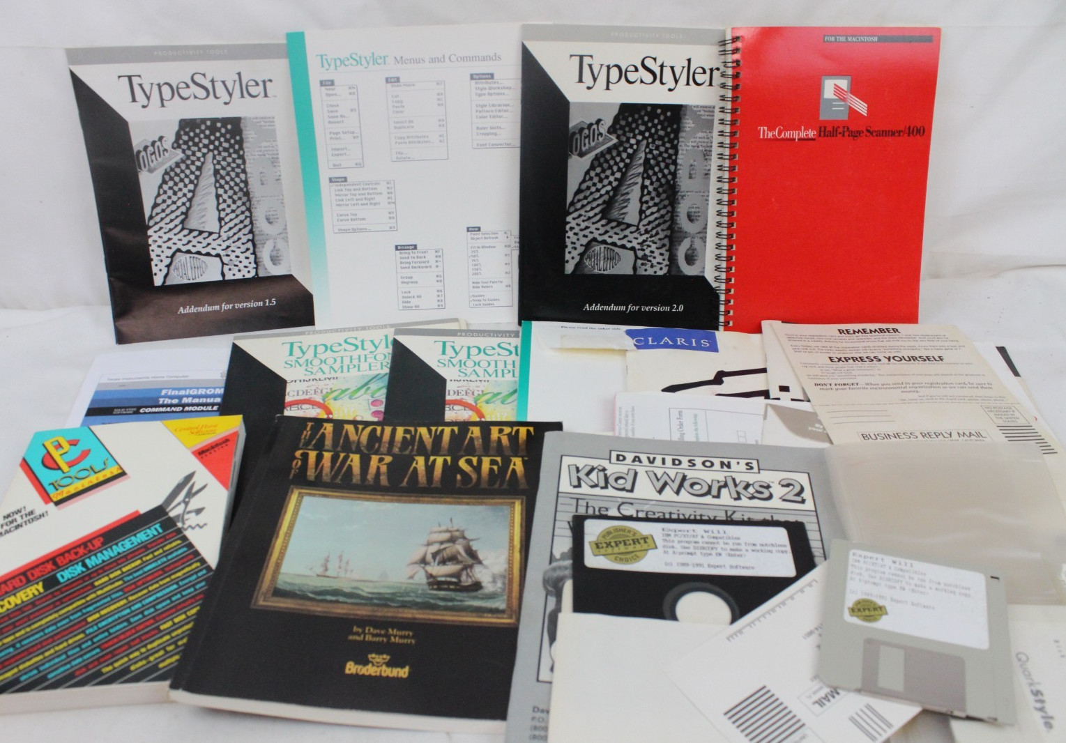 Vintage Computer Software Manual Brochure Books Ancient Art of War Kid Works 2