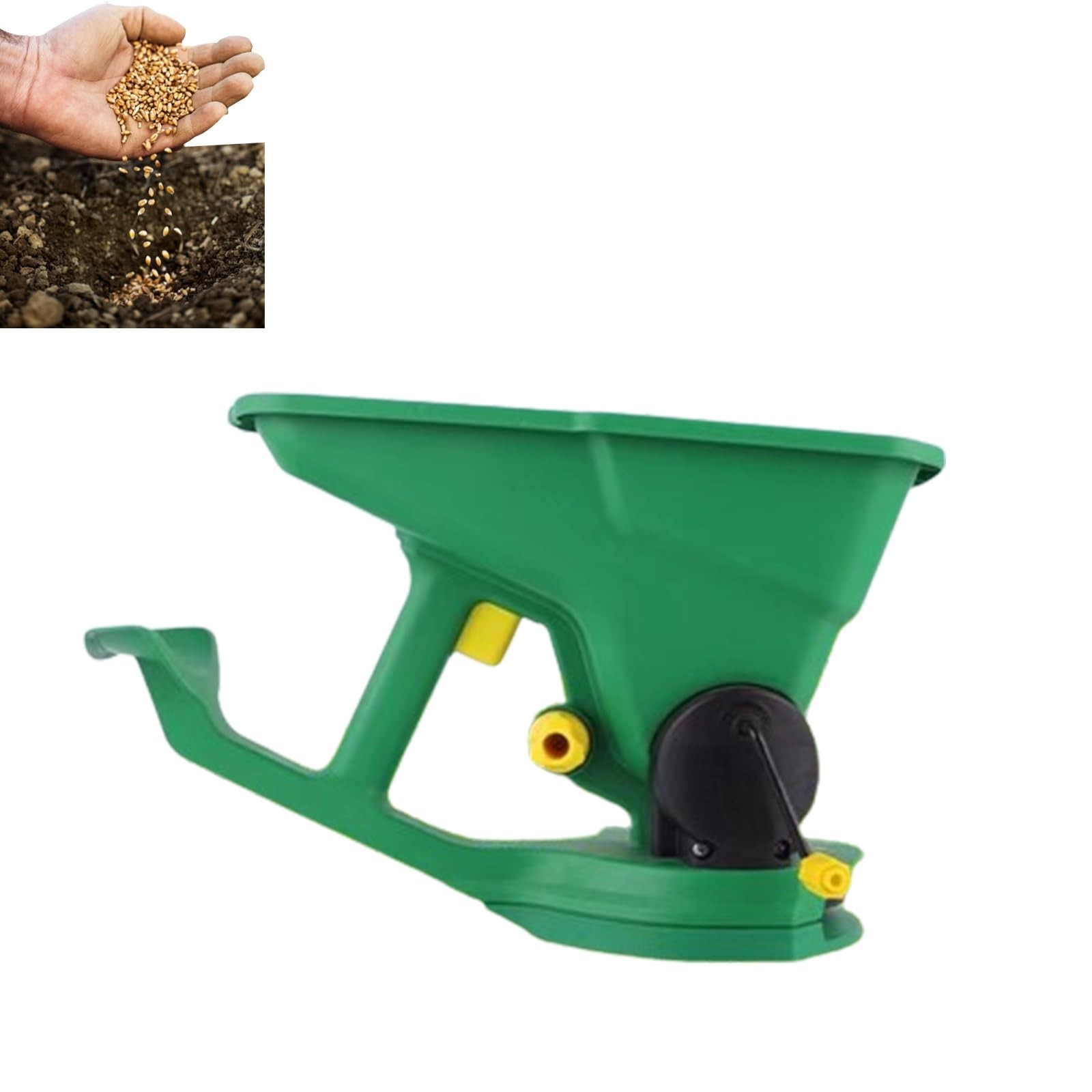 Pcmursal Grass Seed Spreader, Fertilizer Handheld Power Green