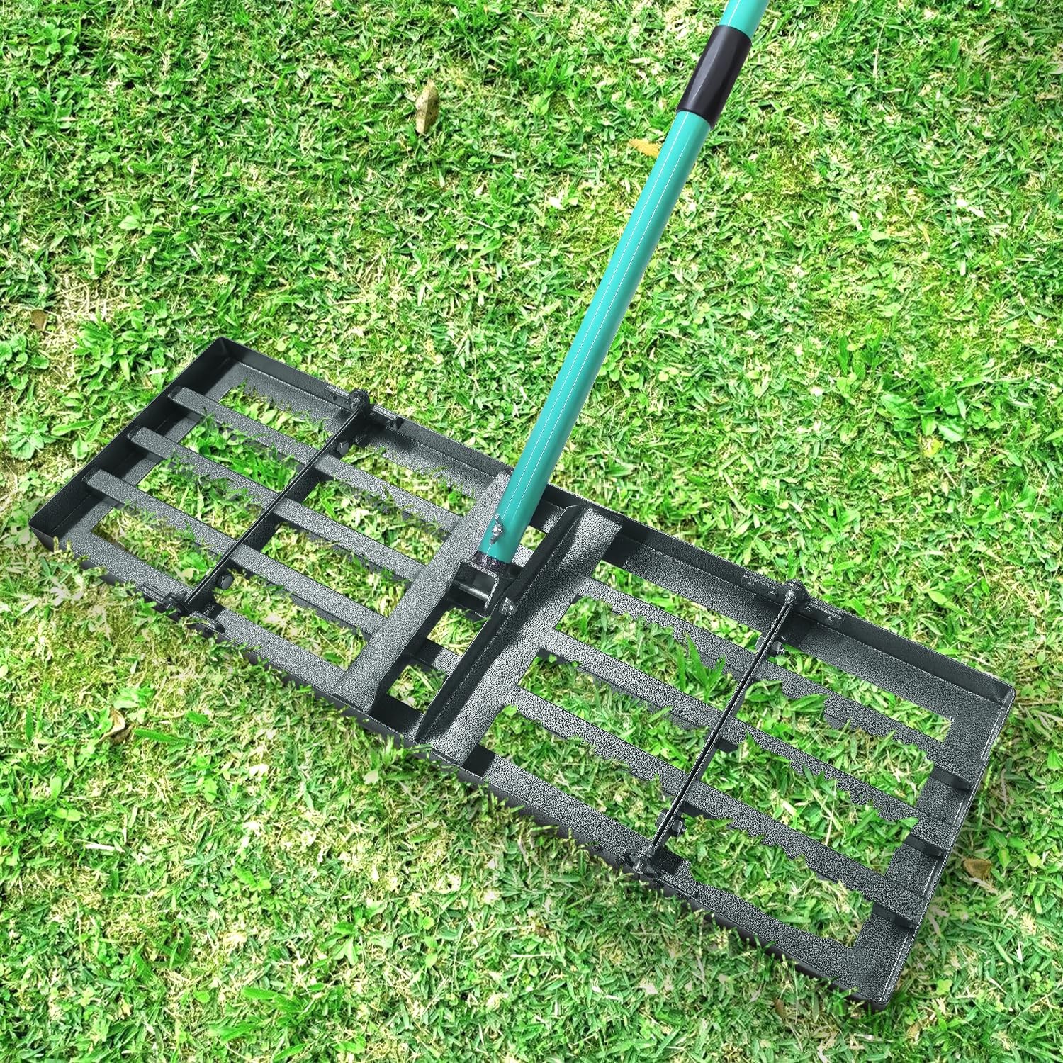 Lawn Leveling Rake, 30 Inch Yard Lawn Leveling for Soil with 78" Adjustable S...