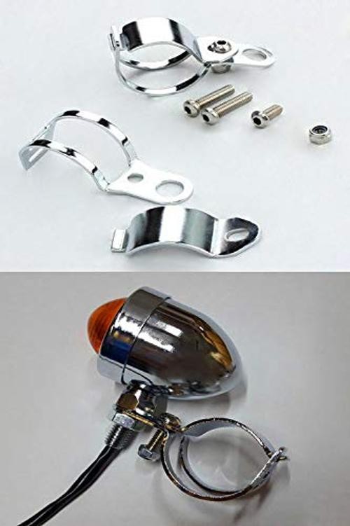 1pair Metal Motorcycle Modified Turn Signal Light Indicator Mount Bracket White