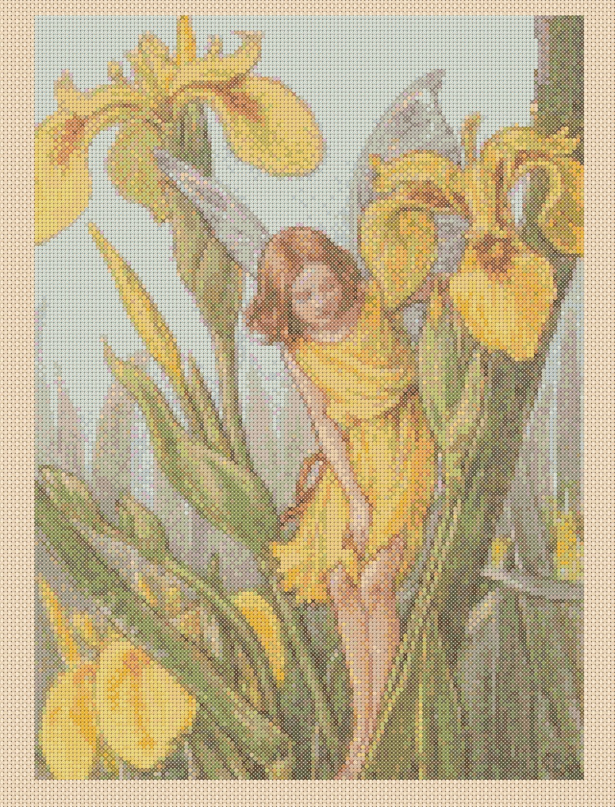 Iris Flower Fairy Cross Stitch CHART No. 8-428/6