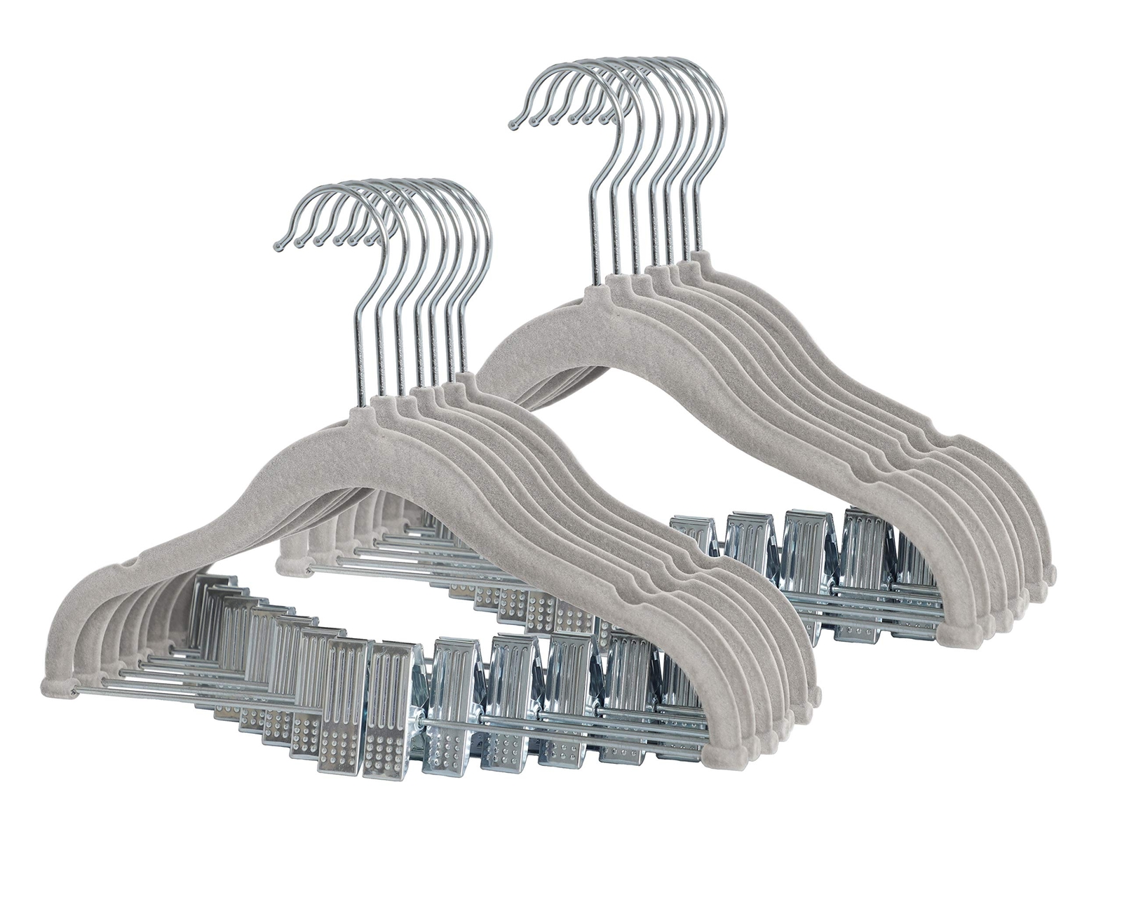 Non-Slip Clothes Hangers for Baby and Kids 20-Pack Velvet Hangers with Movabl...