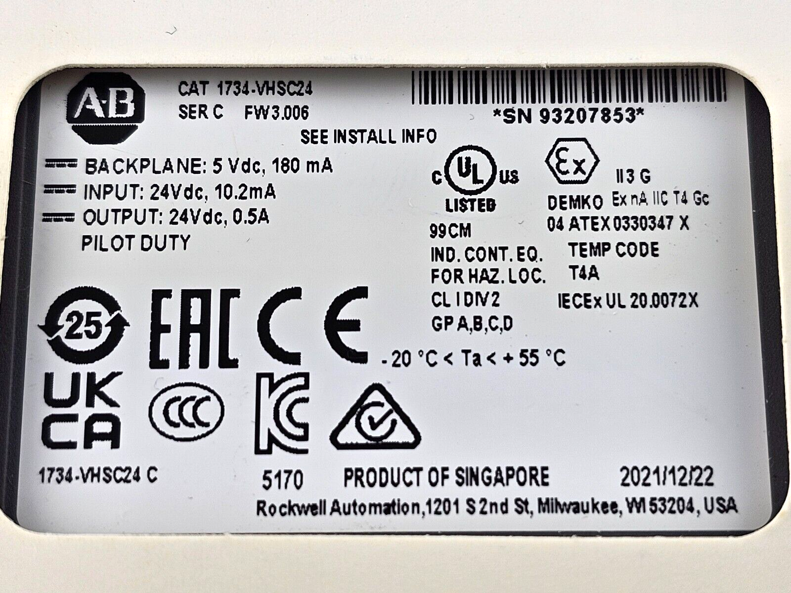 Allen Bradley 1734-VHSC24 /C Point I/O Very High Speed Counter 1734VHSC24 NEW