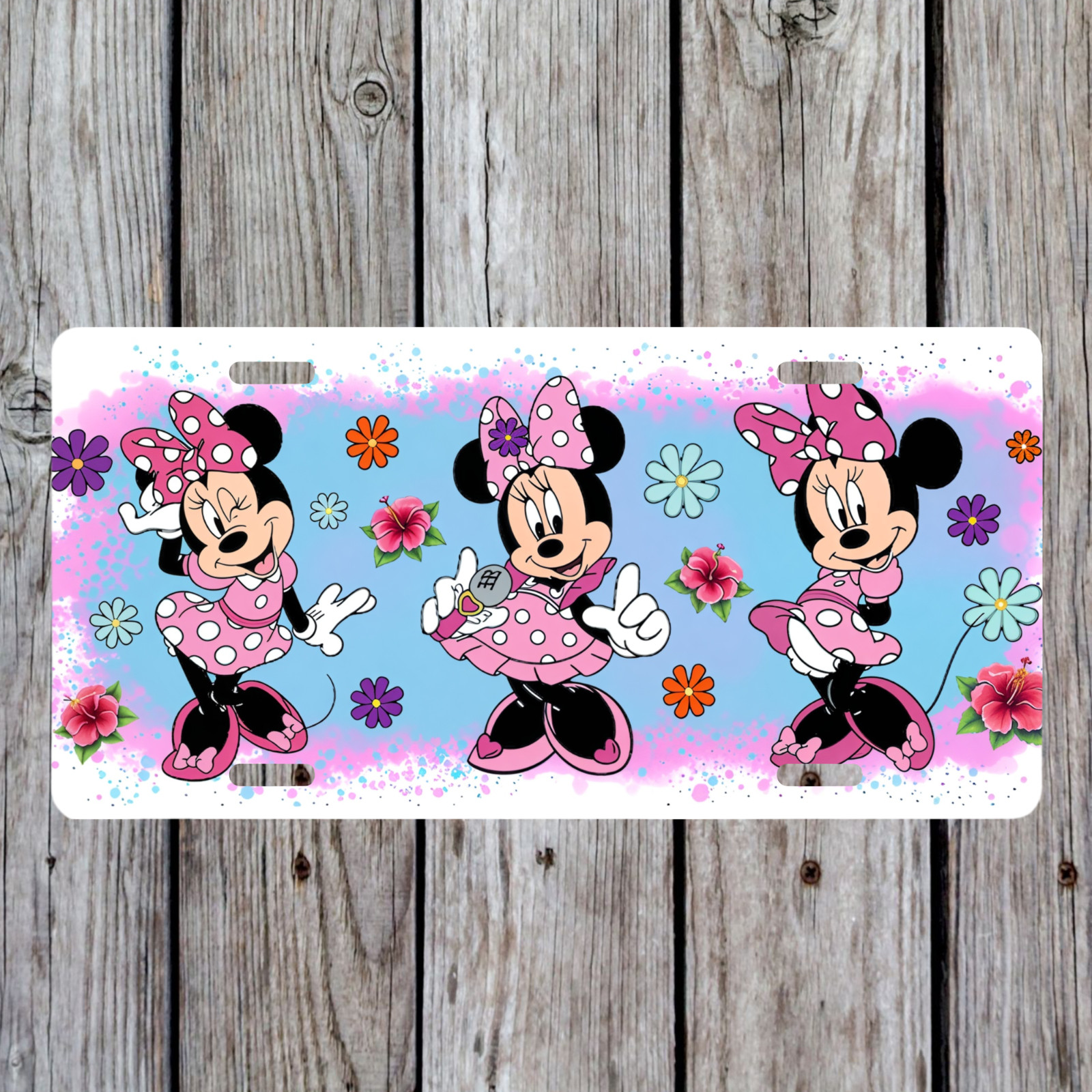 Minnie Mouse Floral Novelty License Plate
