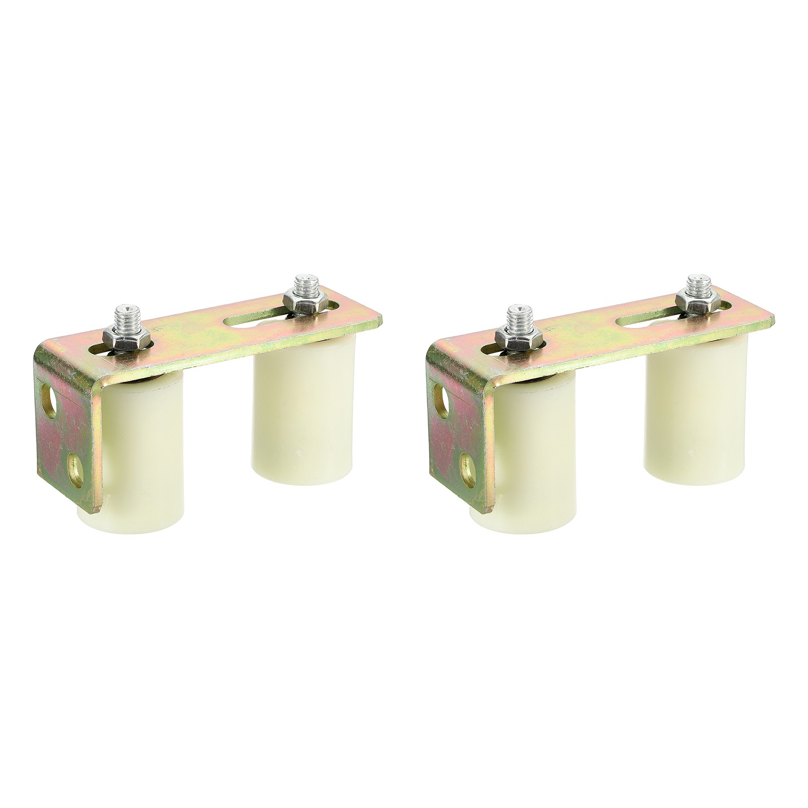 2Set Slide Gate Guide Roller 2.8" Adjustable Nylon Roller with Bracket, White