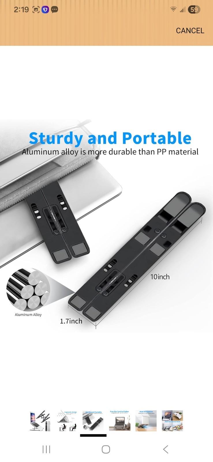 Portable Laptop Stand Adjustable Foldable Notebook Tablet Holder Computer Desk