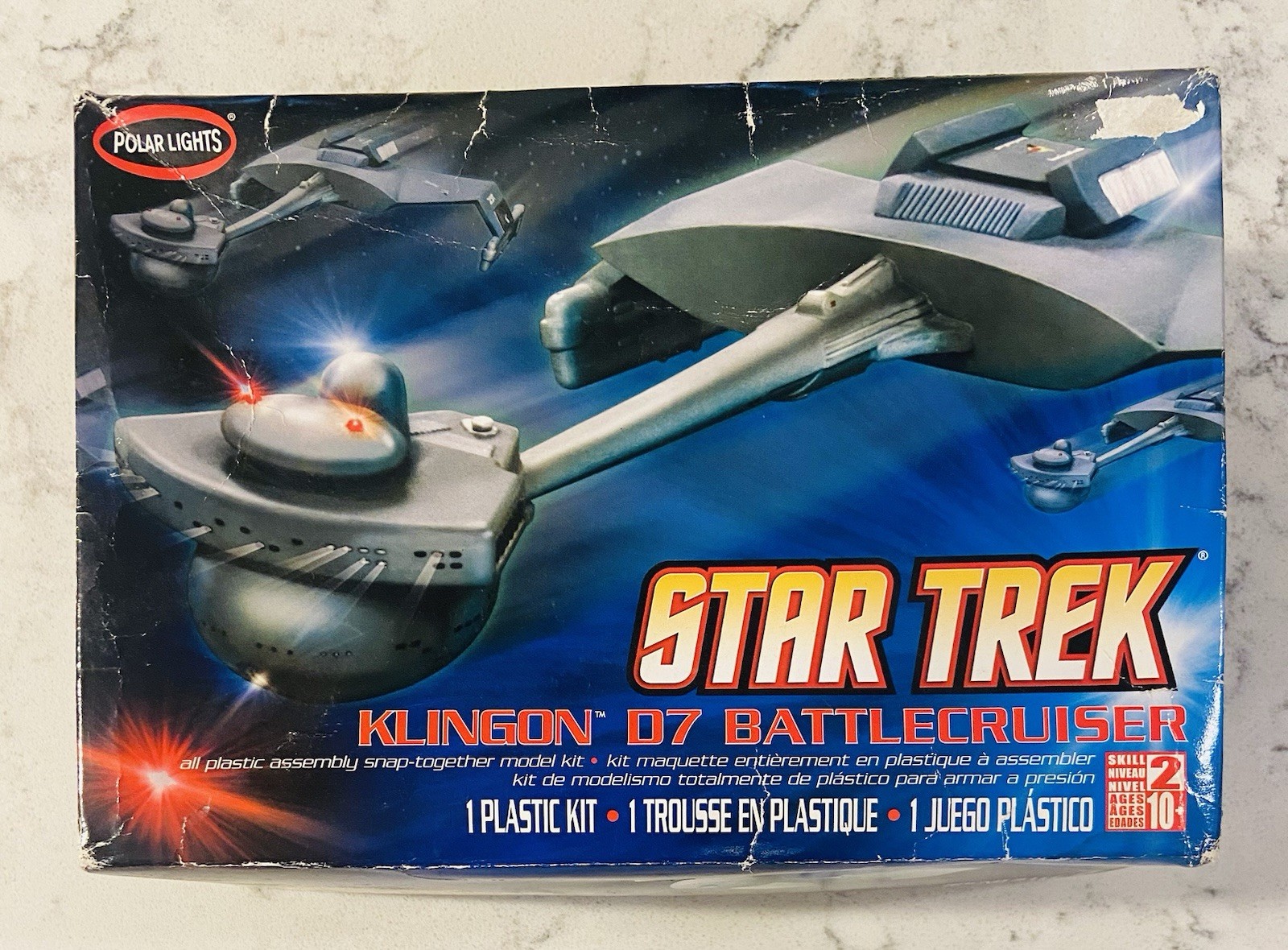 NEW OPEN BOX ~ Polar Lights Model Kit Klingon D7 Battlecruiser