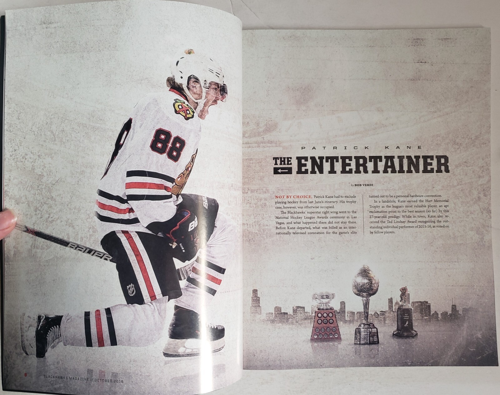 2016-17 Chicago Blackhawks Program Patrick Kane MVP Cover