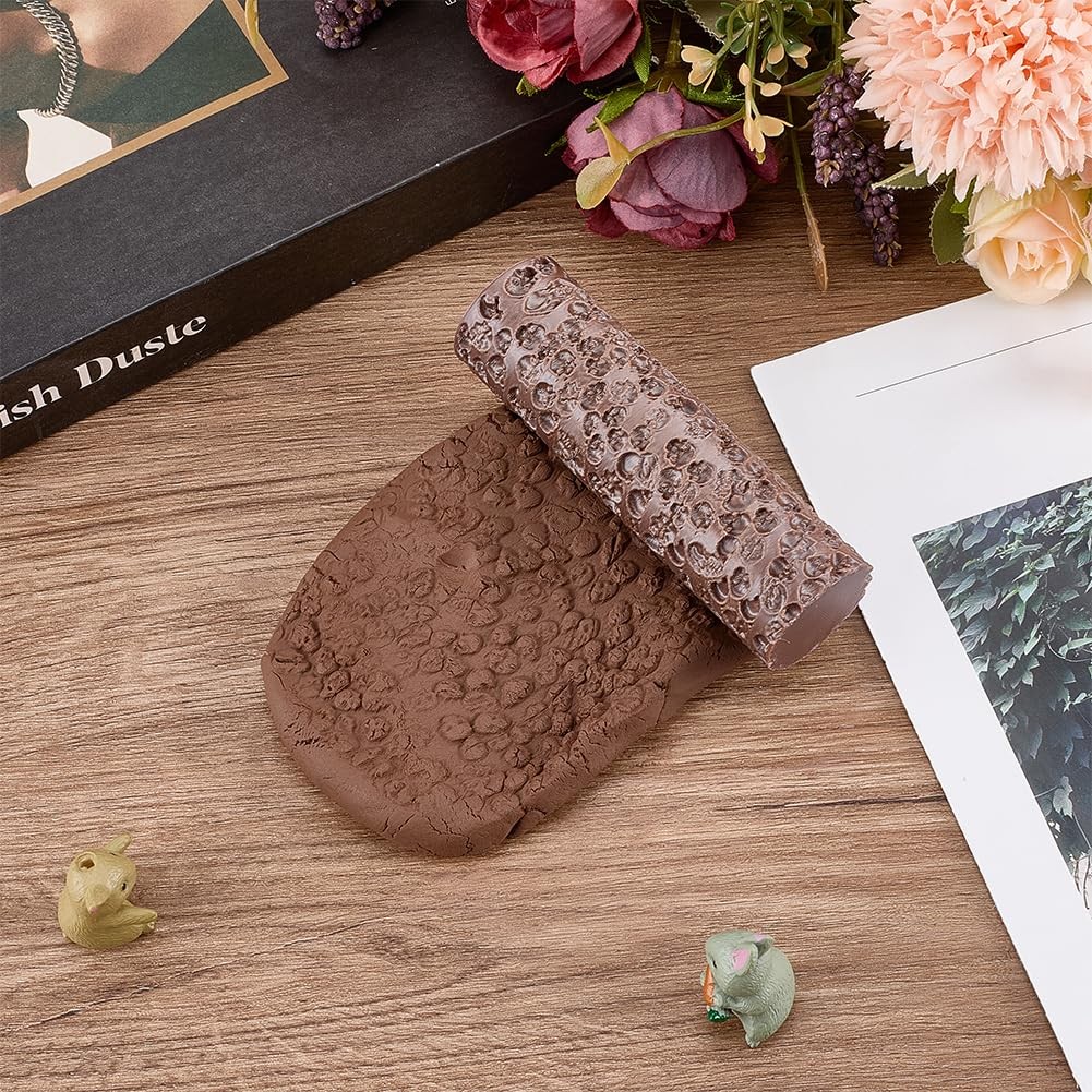 DELORIGIN Skull Texture Roller Topography Brick Clay Texture Rollers DIY Embo...