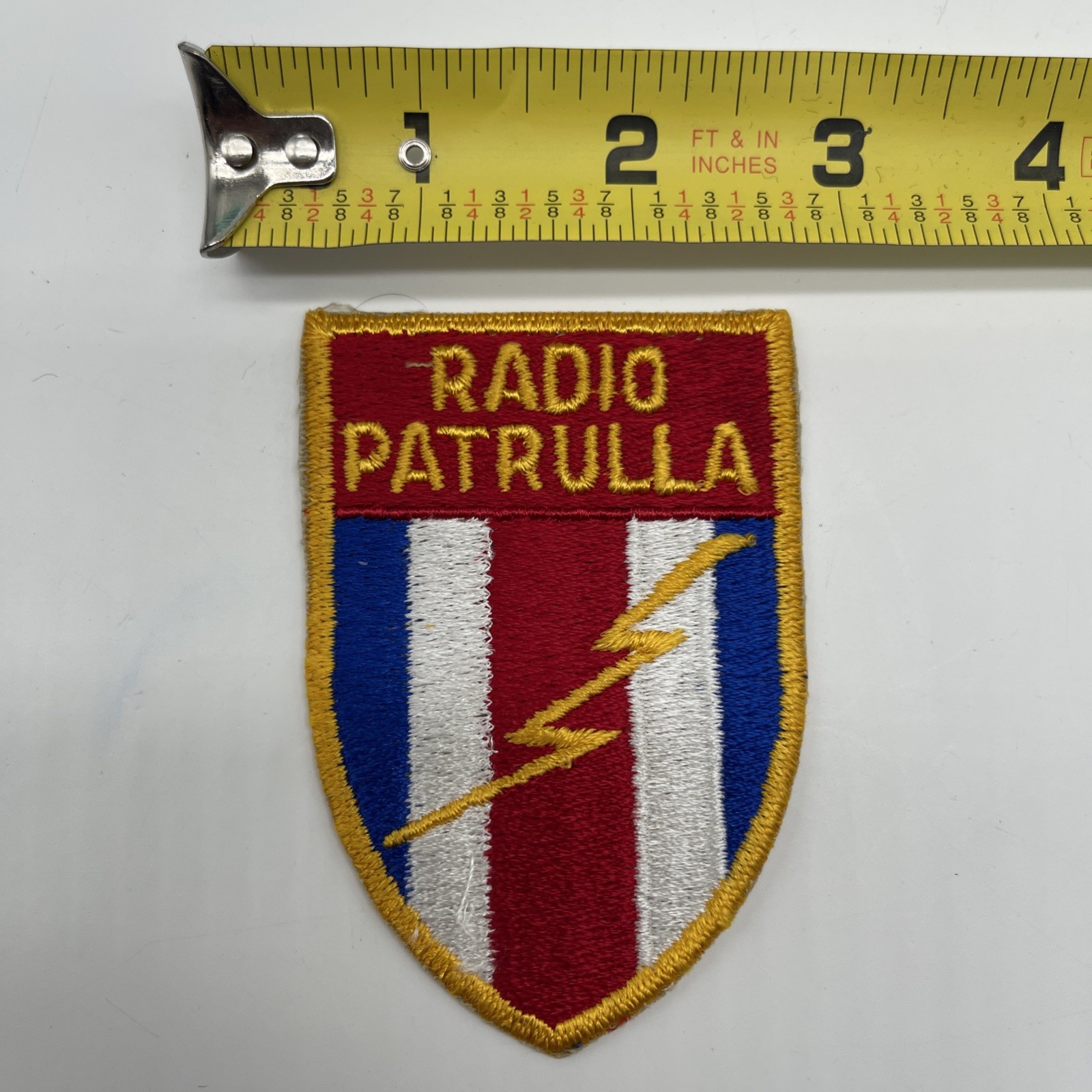 Vintage Costa Rica Army Patch Radio Patrol Patrulla Red White Blue