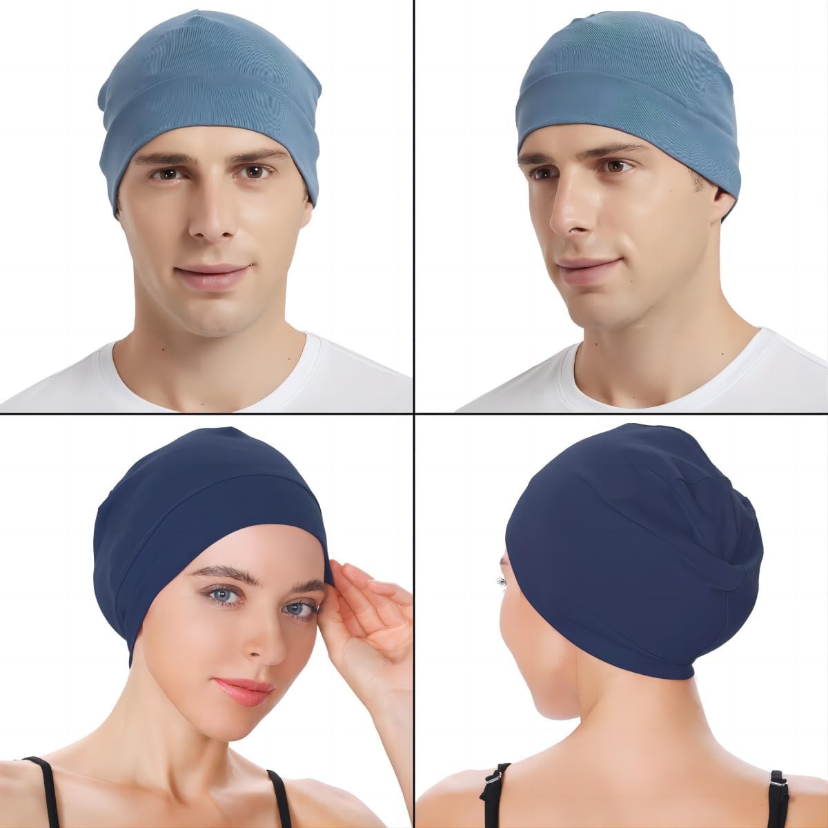 Headshion One Size, 4 Black & Grey Navy Blue Denim