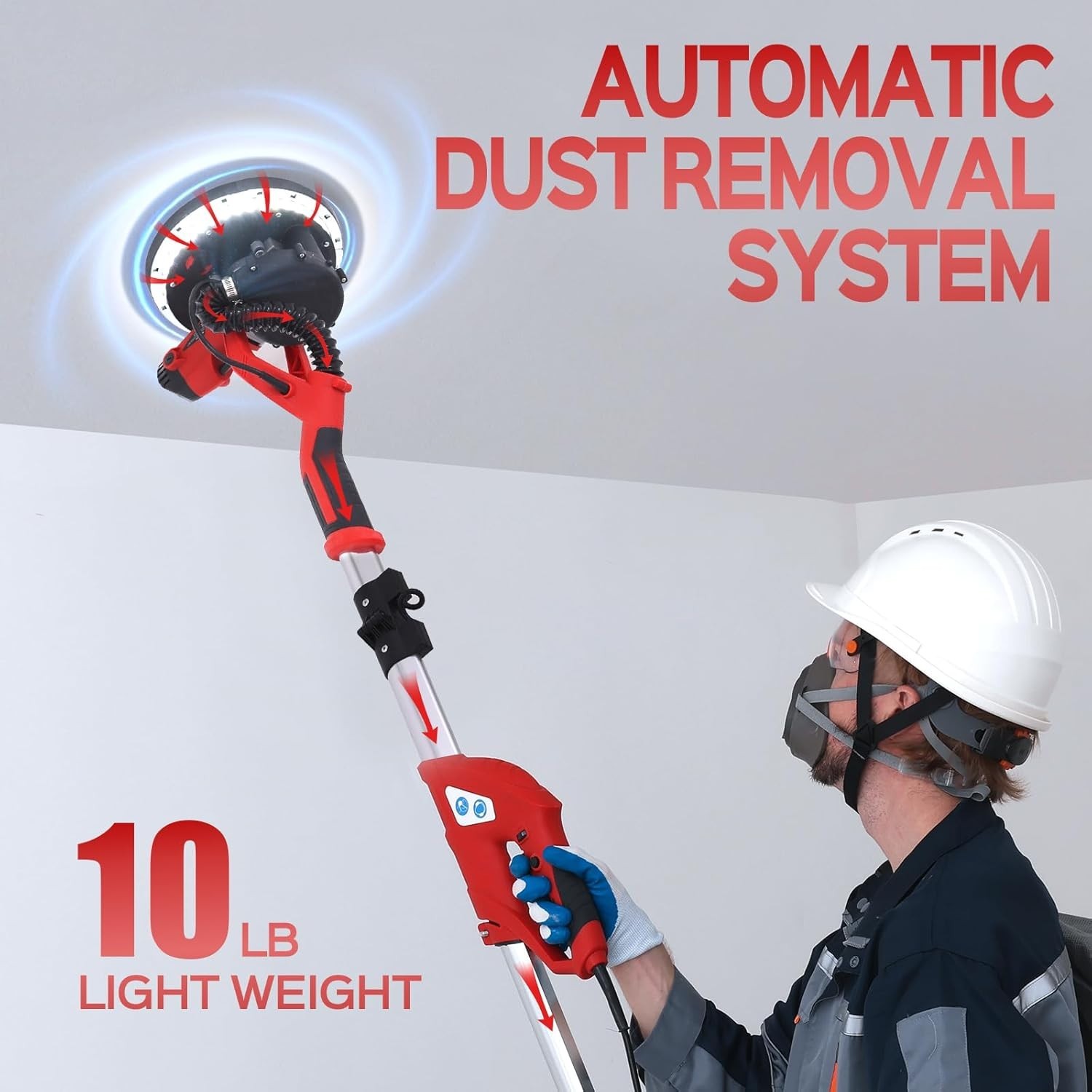 Drywall Sander, 2025 Upgraded 8-Amp Popcorn Ceiling Removal Tool with 7 Variable