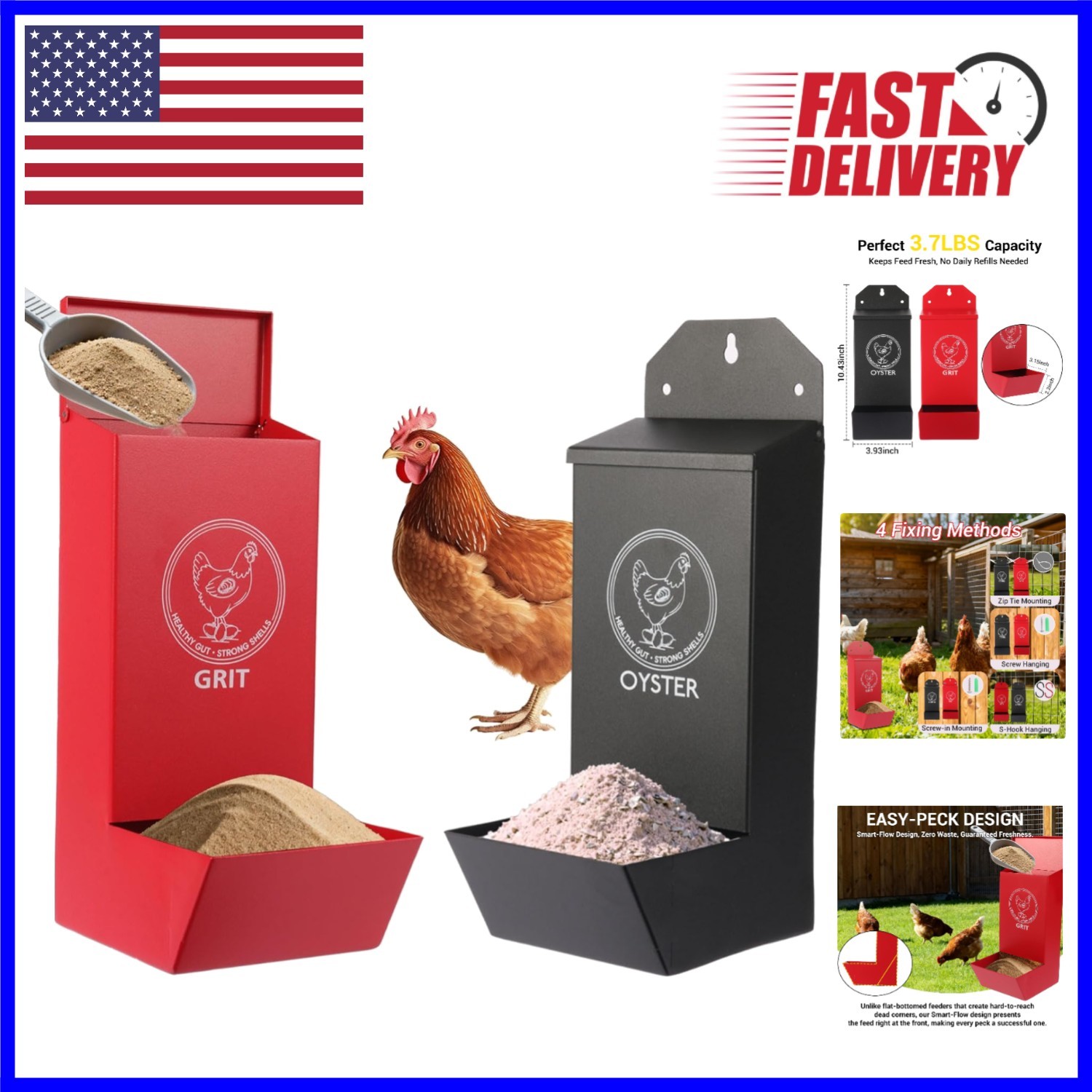 Stainless Steel Rat Proof Chicken Feeder Set - No Waste Solution for Birds