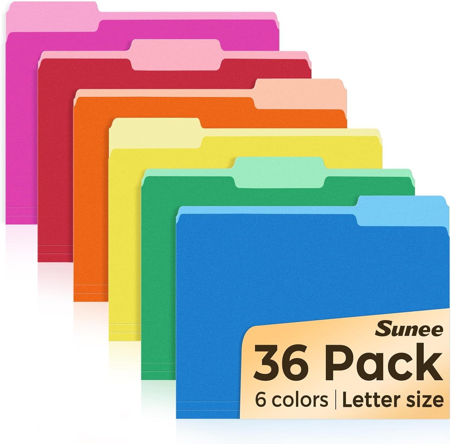 File Folders, 36 Pack Manilla Folders 8.5 X 11, Colored File Folders Home Office